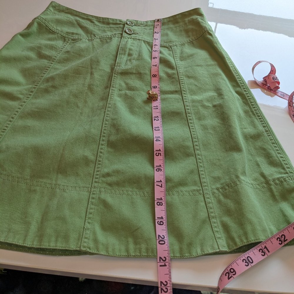 Vintage / Retro Cotton Canvas A Line Knee Length kirt w Cargo Style Back Pockets - Picture 4 of 6